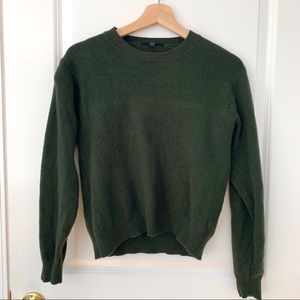 Uniqlo Green Lambswool Crew Neck Sweater